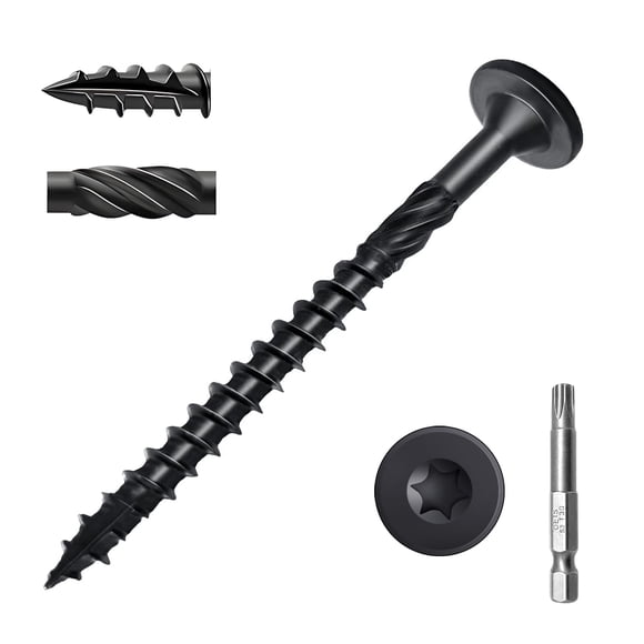 3 Inch Deck Screws 150Pcs, Heavy-Duty Structural Wood Screws, Rust Resistant Timber Screws for Timber/Log/Landscaping Wo