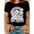 thumbnail image 1 of Women's Vintage-Inspired Geometric Print T-Shirt - Casual Crew Neck, Short Sleeve, 100% Polyester, Machine Washable - Perfect for Summer, 1 of 6