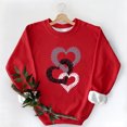 thumbnail image 2 of Hxshgdsn Womens Valentines Sweatshirt Cute Heart Graghic Crew Neck T Shirt Fleece Warm Tops Red 1 Xl, 2 of 5