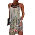 thumbnail image 1 of SMihono Robe d'Été Grande Taille pour Femmes 2023 Mode Col Rond Sans Manches Ajourée 0ut Robe à Bretelles Imprimée, 1 of 4