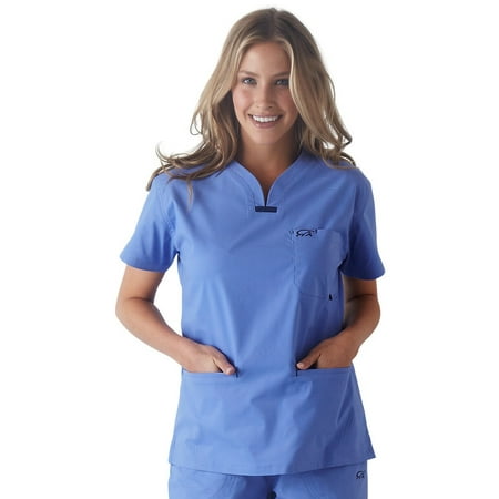 UPC 844644074238 product image for IguanaMed Women's Quattro Plus V-Neck 3 Pocket Solid Scrub Top | upcitemdb.com