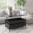 thumbnail image 2 of HOMCOM Table Basse Industrielle Relevable avec Compartiment de Rangement Caché et Étagères Ouvertes, Noir, 2 of 10