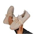 thumbnail image 4 of Wowcloth Women's Fashion Casual Solid-Tone Sneakers - Breathable Lightweight Lace-Up with Flat Mesh for Daily Comfort Wear, 4 of 8