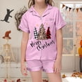 thumbnail image 6 of JAJAHO Girls Pajamas Merry Christmas Holiday Satin Sleepwear Short Sleeve 2 Piece Set Sizes 2-13Y, 6 of 6