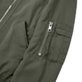 thumbnail image 6 of YUGYXL Men's Classic Stand Collar Bomber Jacket with Pockets Full Zip Lightweight Casual Flight Coat for Daily Streetwear Army Green Jacket, 6 of 6