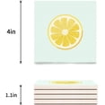 thumbnail image 3 of FMSHPON Lemon Set of 6 Coaster for Drinks, Absorbent Ceramic Stone Coasters Cup Mat with Cork Base for Home Kitchen Room Coffee Table Bar Decor, 3 of 4