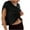 Black, variant on Clearance under 10 DYTTDG Womens Open Back Workout Backless Short Sleeve Athletic Shirt Running Cropped Top Gym Yoga Tee Black,L