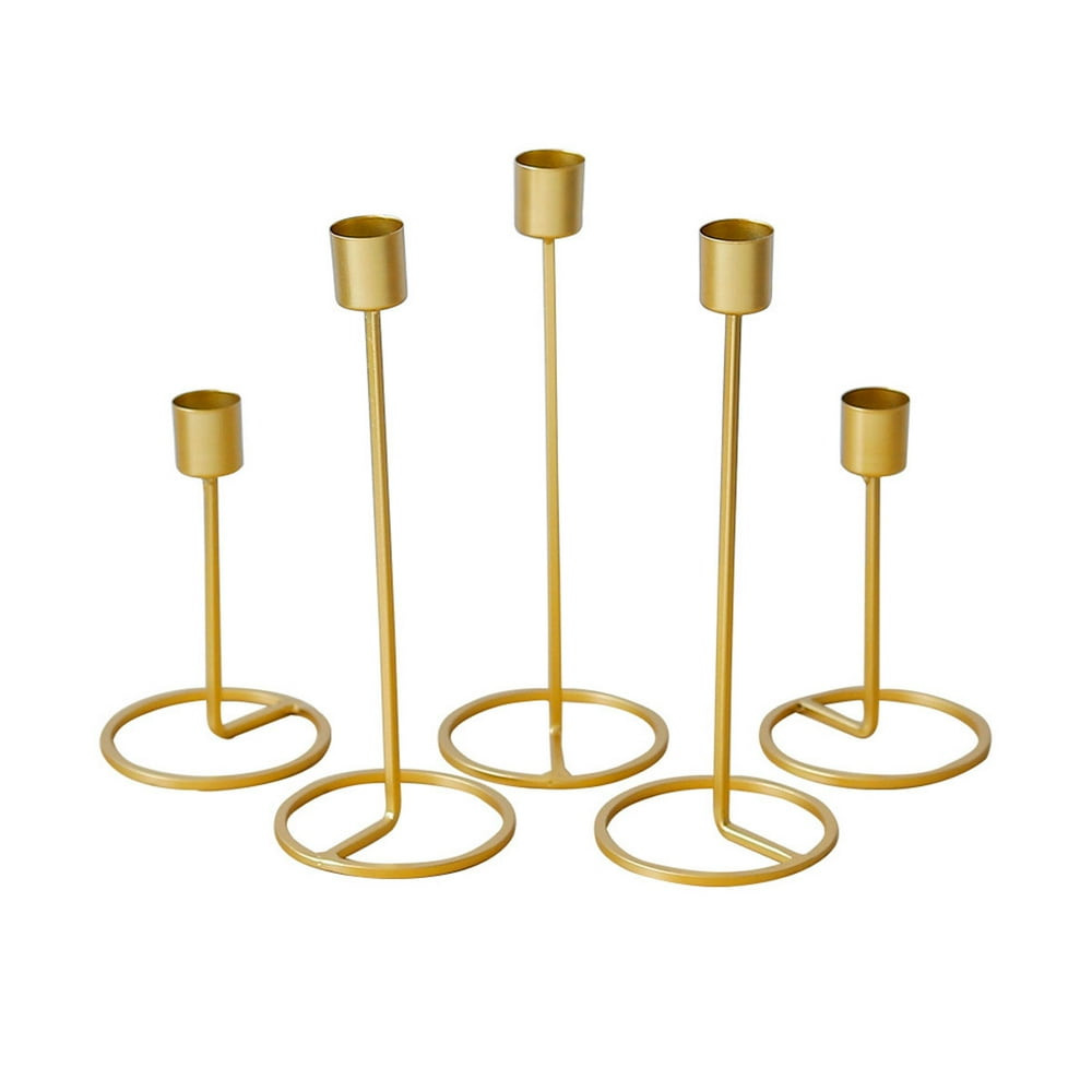 Elegant Candlestick, Goldplated Iron Candle Holder Decorative