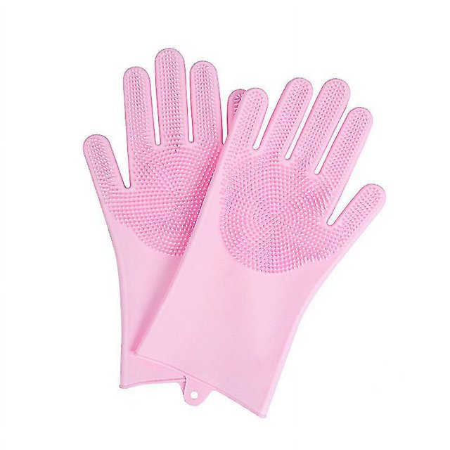 Guantes de aseo para mascotas Cepillo para el baño de perros Guantes de silicona resistentes al calor con dientes de alta densidad