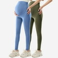 thumbnail image 2 of 2 Pack Women's Maternity Yoga Leggings High Waist Over The Belly Pregnancy Yoga Pants Stretchy Casual Pants for Workouts, 2 of 6