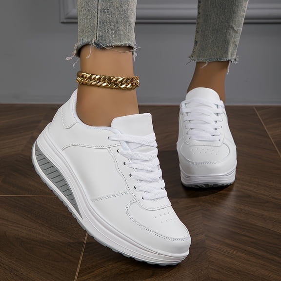 Women'S Hot Style Thick Sole Casual All-Match Wiggle Shoes Lightweight Comfortable Breathable Fashion Sports Shoes, Women Shoes, Sneakers