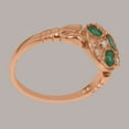 thumbnail image 4 of LBG British Made 10k Rose Gold Real Genuine Emerald & Cubic Zirconia Womens Statement Ring - 33 size options - Size 8.25, 4 of 6