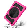 thumbnail image 6 of Dteck Galaxy Tab A 10.1 2019 Case with Screen Protector, 360° Rotatable Kickstand with Hand Strap Shoulder Strap 3 in 1 Shockproof Case for Samsung Galaxy Tab A 10.1 2019 SM-T510 T515, Rose, 6 of 7