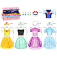 thumbnail image 2 of Set de ropa de vestir para princesas LIMIROLER, 18 piezas, para niñas de 3 a 6 años, 2 of 9