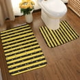 thumbnail image 2 of Yiaed Striped With Bees Print Bathroom Mat Set 2 Pieces Mat Anti-Skid Pad Ultra Soft and Absorbent Bathroom Bath Mat Contour Bath Rugs for Toilet Base, 2 of 6