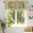 thumbnail image 6 of Classical Floral Valances for Windows, 42 x 12in, Vintage Green Ethnic Bohemian Pastoral Rod Pocket Kitchen Valance Curtain Light Filtering Window Treatments for Living Room Bedroom, 1 Panel, 6 of 7