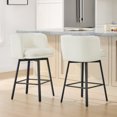 thumbnail image 2 of Spruce & Spring Modern Swivel Counter Stool with Barrel-Back Design and Upholstered Seat BeigeSet of 2, Beige, 2 of 16