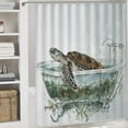 thumbnail image 6 of Orinice Turtle Seaweed Bathtub Bathroom Decor Set with Hooks, Colorful Luxurious Graphic Print Polyester Fabric Shower Curtain, 100% Waterproof Washable Bathroom Shower Curtain Set 36x72, 6 of 7