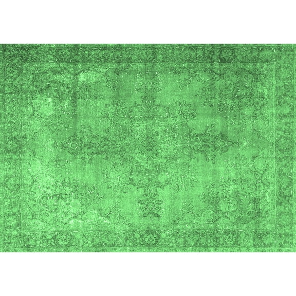 Ahgly Company Indoor Rectangle Persian Emerald Green Traditional Area Rugs, 5' x 7'
