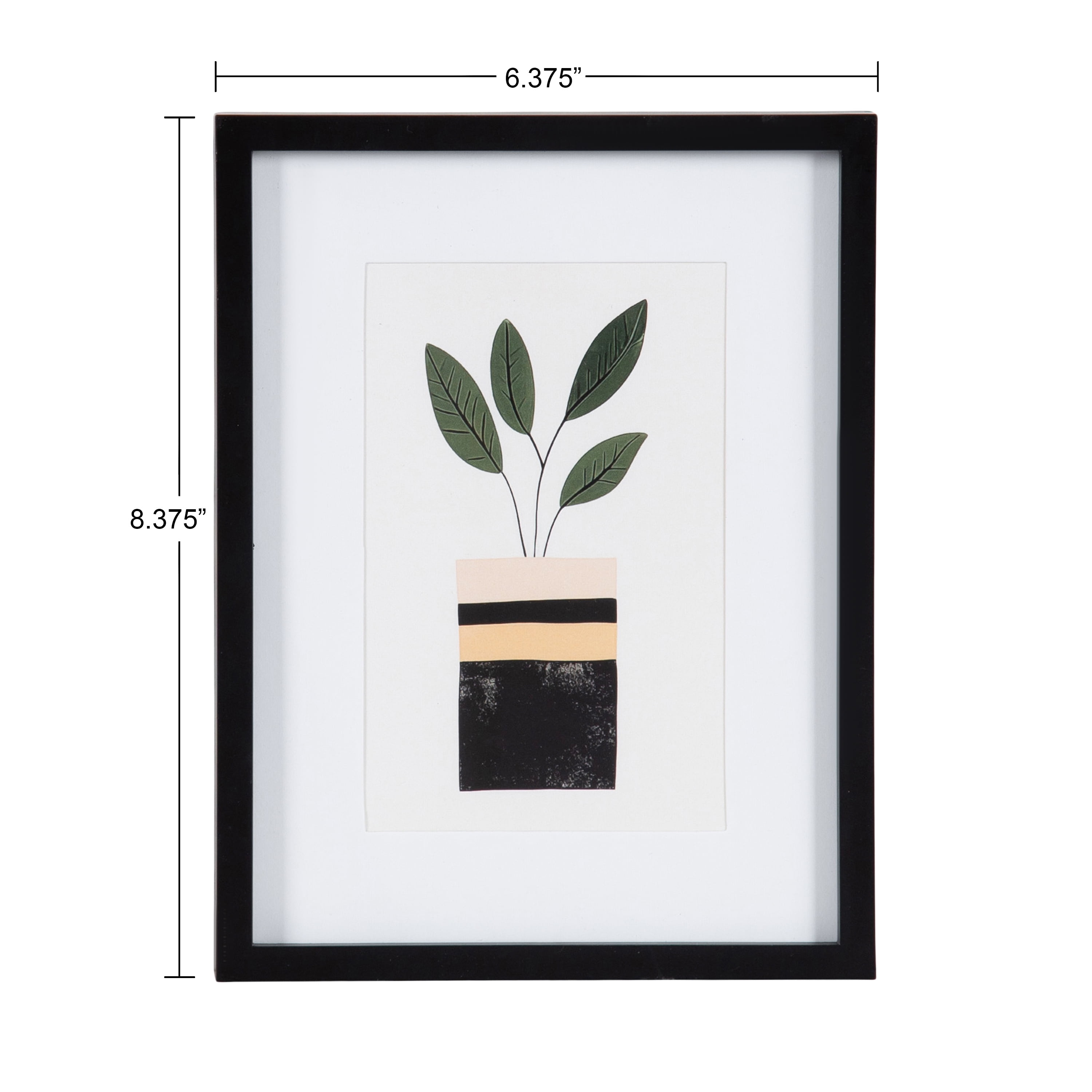 DesignOvation 6x8 Matted for 4x6 Linear Black Decorative Tabletop Picture Frame