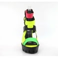 thumbnail image 2 of Cape Robbin Shoes Titan Neon Platform Heeled Buckle Wrapped Fashion Sandals (10, Neon), 2 of 3