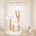 thumbnail image 3 of Costway Solid Wood Cat Tree with Perch Natural Jute Scratching Posts Dangling Ball, 3 of 10
