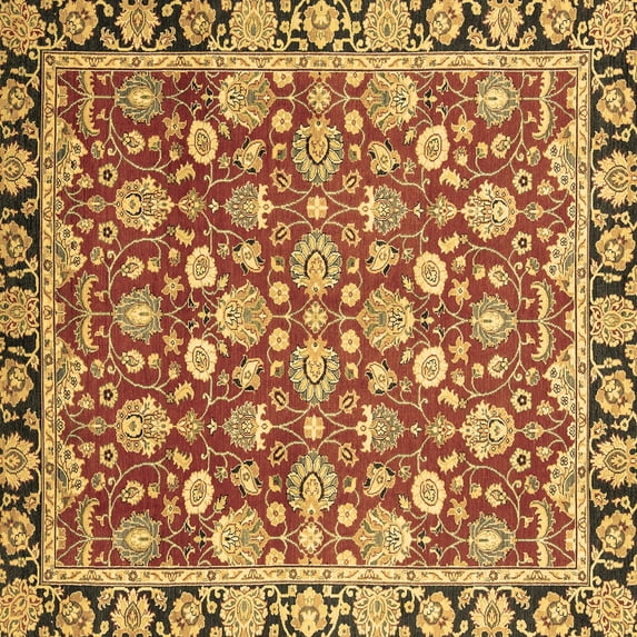 Ahgly Company Indoor Square Oriental Brown Modern Area Rugs, 5' Square