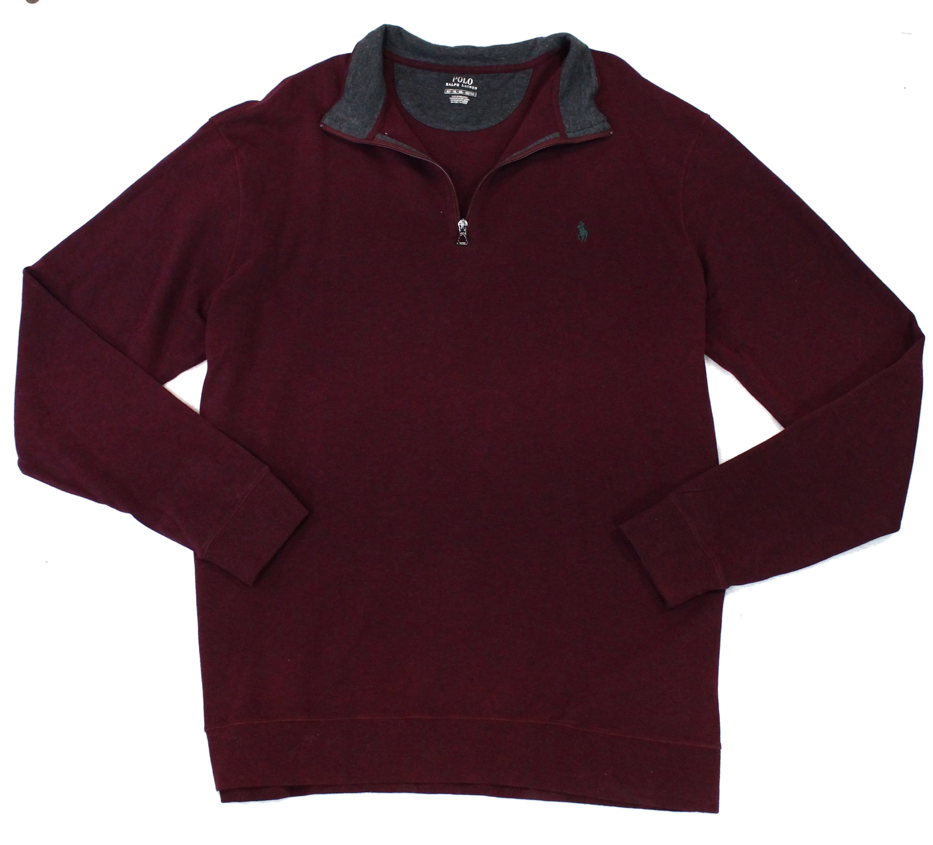 Mens Sweater Wine Big \u0026 Tall 1/2 Zip 