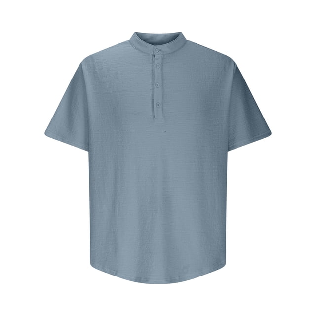 pstuiky camisetas de hombre, Camisa holgada informal y de moda de verano y lino a rayas para hombre ropa de hombre l