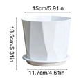thumbnail image 3 of Geometric Planter Pot With Tray Small Indoor Plant Pots Modern Decorative Flower Pot For Succu*lents Cactus Herbs Green Plants Home Office Desk Window Sill Garden Decor, 3 of 6