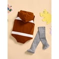 thumbnail image 6 of Douhoow Infant Girls Boys Bodysuit Baby Zipper Hooded Sleeveless Jumpsuit + Stockings Set, 6 of 9