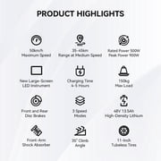 900W Peak OOTD T10 Electric Scooter for Adults, 31MPH Top Speed 48V Battery 28Mile Long ranges,11 Off-Road Foldable E-Scooter