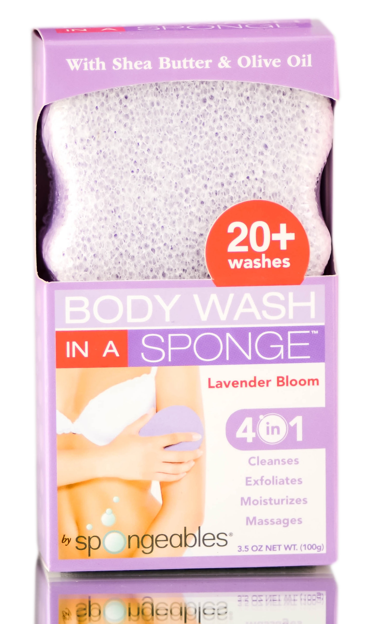 Spongeables Body Wash Sponge Lavender Bloom