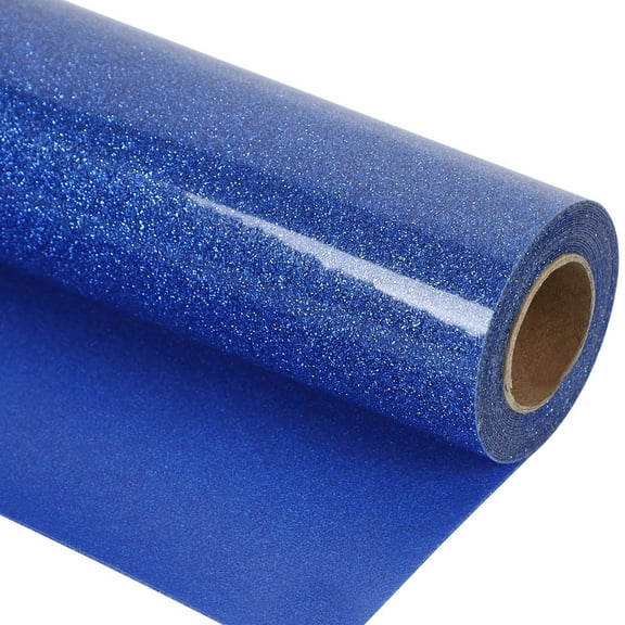 Glitter Vinyl for Cricut, Glossy Shiny Permanent Vinyl, 11.8 in x 39.4 in Roll, Material for DIY Projects Cutting, Blue
