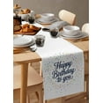 thumbnail image 3 of Happy Birthday to You Burlap Cotton Table Runner 13x60 Inches Long, Polka Dots Colorful Farmhouse Table Runners, Outdoor Dining Tablecloths Decor for Baby Shower/Party/Wedding, 3 of 6