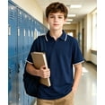 thumbnail image 2 of Aideaone Boys Polo Shirt Solid Color V-Neck Casual Short Sleeve Shirts for Boys Size 7-14T, 2 of 7