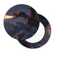 thumbnail image 2 of Lsque Fire Breathing Dragon Twilight Pattern Round Bar chair cushion covers Velvet Fabric Premium Comfort Protects from Scratches and Stains for 14-17 Inch Chair-13 inch, 2 of 7