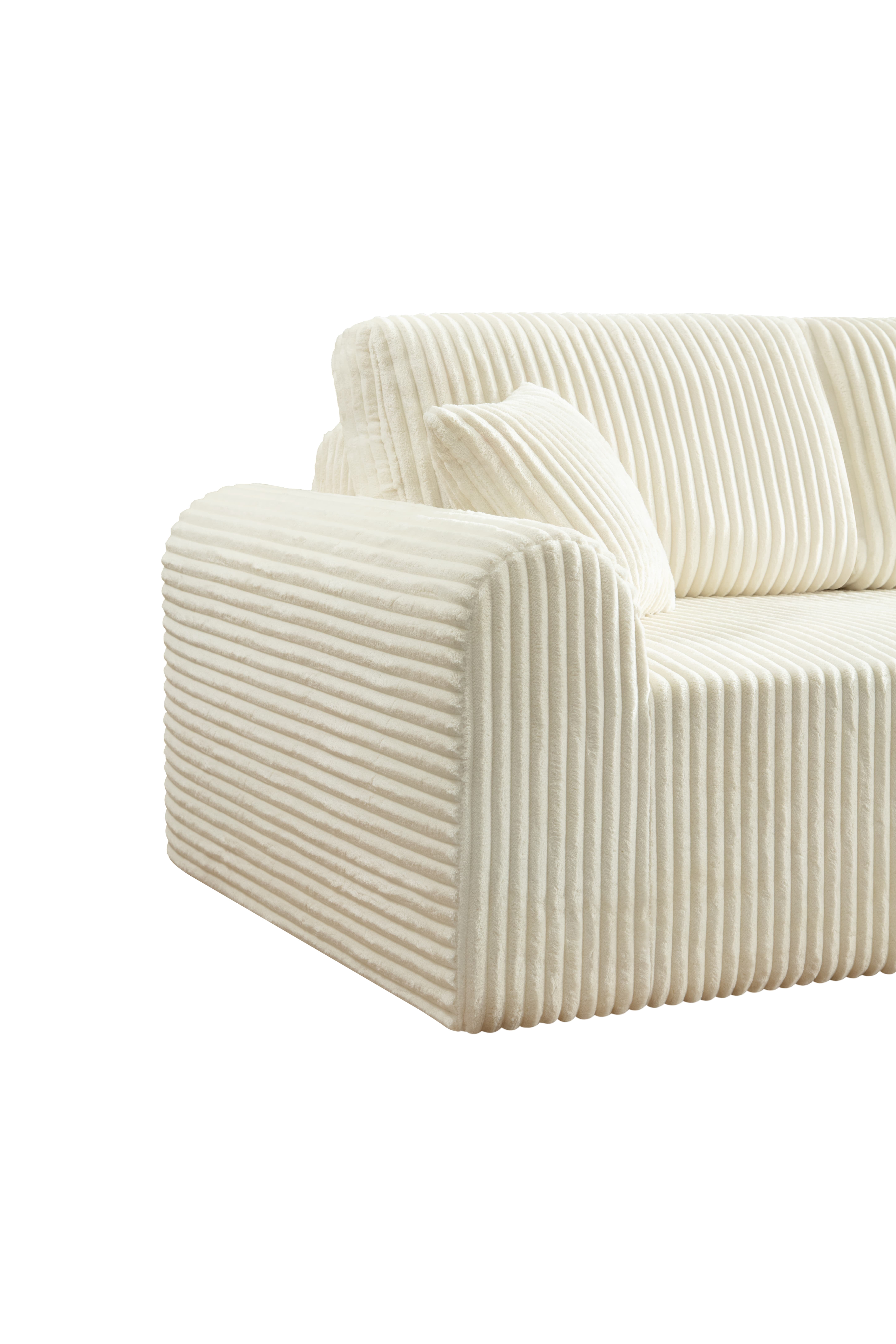 Shikeyi 109" Cloud Modular Sectional Sofa Couch with L-Shape Chaise,Modern Minimalist Upholstered Boneless Couches for Living Room Bedroom, White