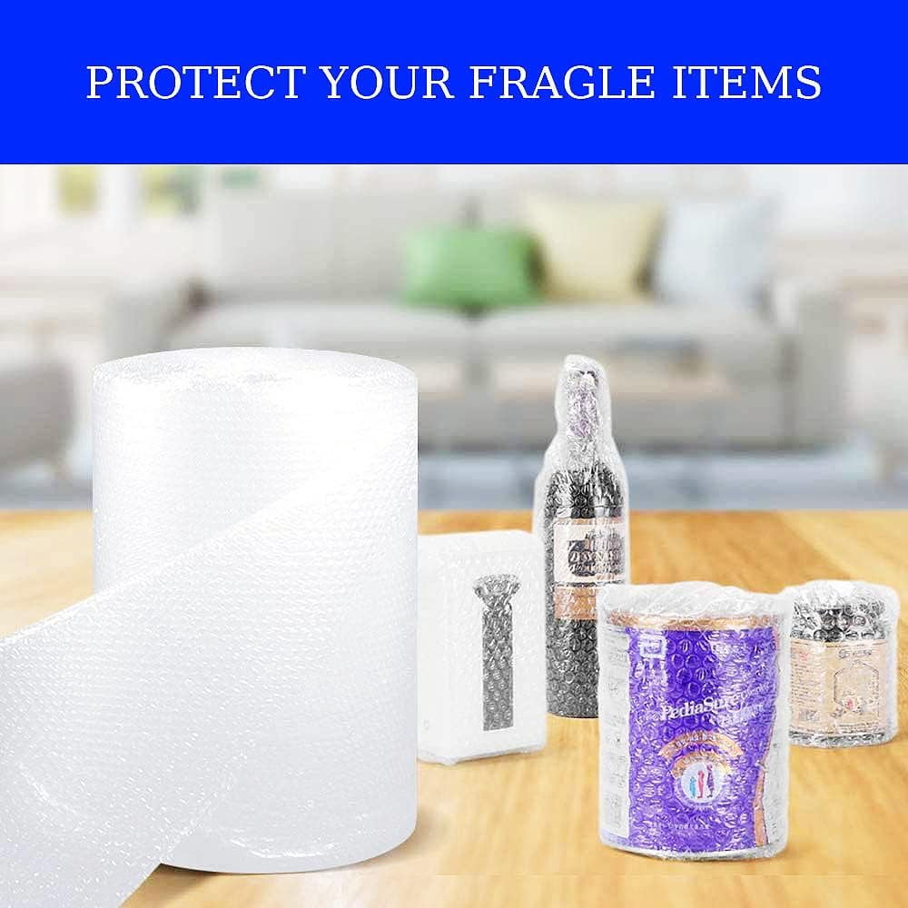 Bubble Cushioning Wrap Rolls 2-Pack, 12 Inch x 72 Feet 3/16" Air Bubble, Bubble Moving Wrap for Packing, Moving Supplies, Small business