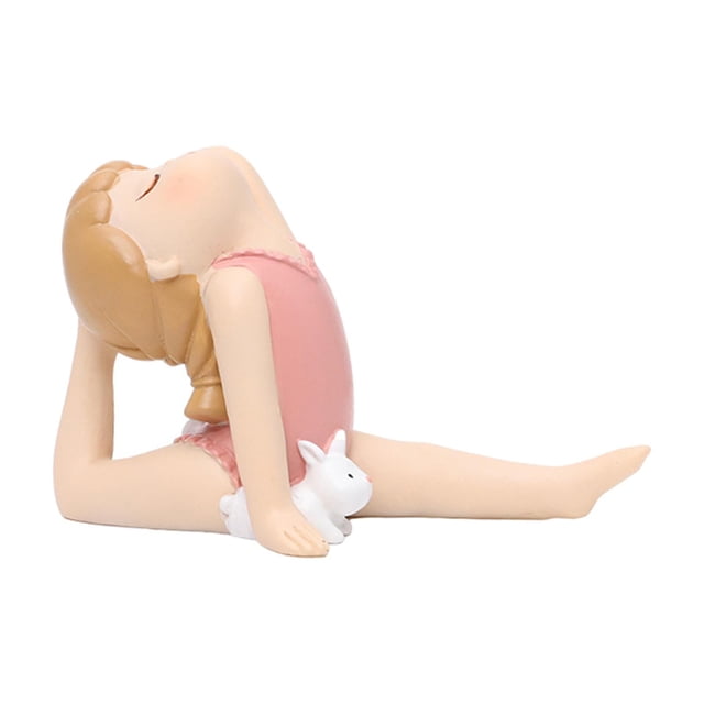 Estatua de Meditación de Resina Bunny Girl Sunnimix Pose de Yoga 6x4,5x7 cm