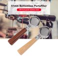 thumbnail image 3 of Coffee Portafilter, 51mm Stainless Steel Bottomless Coffee Portafilter 2 Ear Coffee Bottomless Portafilter Replacement For EC0310 Machine, 3 of 8
