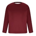 thumbnail image 6 of guisaled Mens Crewneck Sweatshirts Solid Long Sleeve Casual Warm Pullover Tops Classic Fit Loose Comfort Soft Basic Sweatshirt Winter, 6 of 8