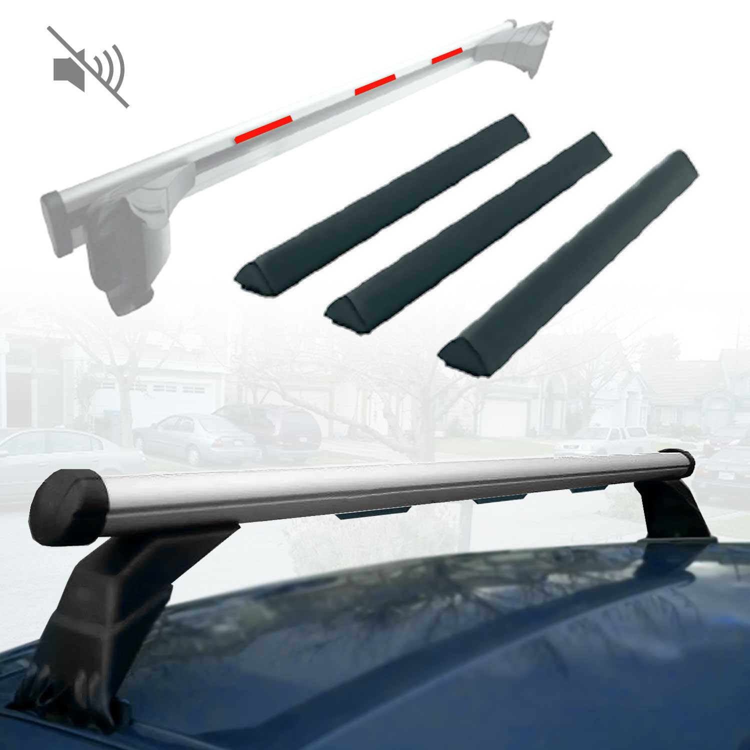 OMAC Roof Rack Wind Noise Reducer Air Deflector Kit Whistle Noise