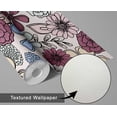 thumbnail image 6 of S4Sassy Removable Nature-Inspired Waterproof Wall Wrap, Textured Finish Wallcover, Oversized Playful Florals Contact Paper For Walls, Dresser, Self Adhesive Vinyl Wallpaper Roll- Red (25"X 60"), 6 of 9