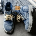 thumbnail image 4 of Men'S High-Top Casual Sports Street Boots - Solid Color, Round Toe, Lace-Up, Canvas Upper, Rubber Sole, Fabric Insole, All-Season Outdoor Shoes for Men,Vintage Style Boots | Outdoor Footwear, 4 of 9