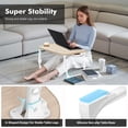 thumbnail image 6 of Foldable Laptop Desk,Height Adjustable,with USB/Storage Drawer/Cup Holder/Tablet Stand/Book Shelf for Reading,Writing,Eating,Watching,Glacier, 6 of 8