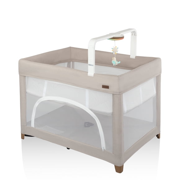 Evenflo Eris One-Hand Playard with Bassinet (Coastal Coffee)