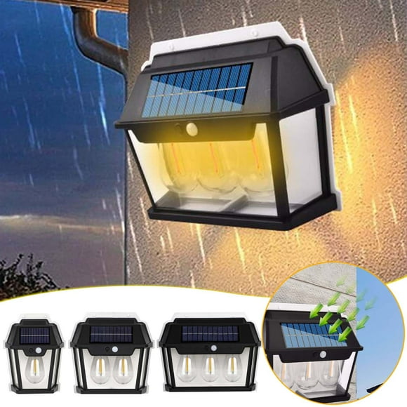 EGNMCR New Outdoor Solar Wall Lamp, Outdoor Tungsten Filament Lamp, Induction Courtyard Lamp, Garden Villa, Small Night Lamp Lighting solar wall light