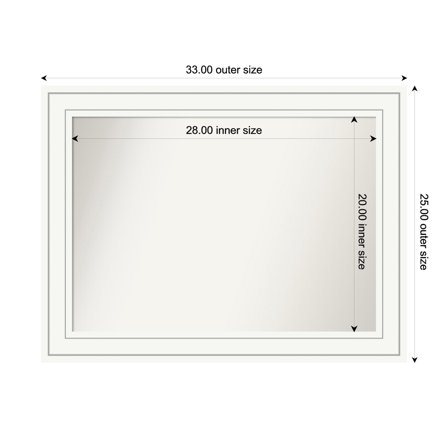 Amanti Art Custom Framed Wall and Bathroom Mirror (25 x 33 in.), Craftsman White Frame