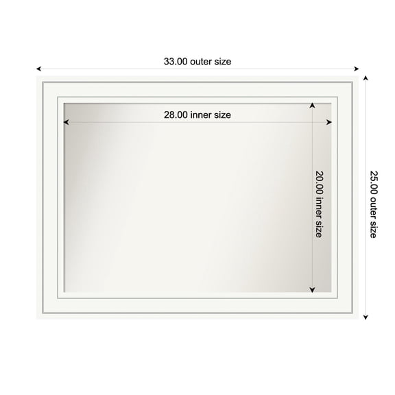Amanti Art Custom Framed Wall and Bathroom Mirror (25 x 33 in.), Craftsman White Frame